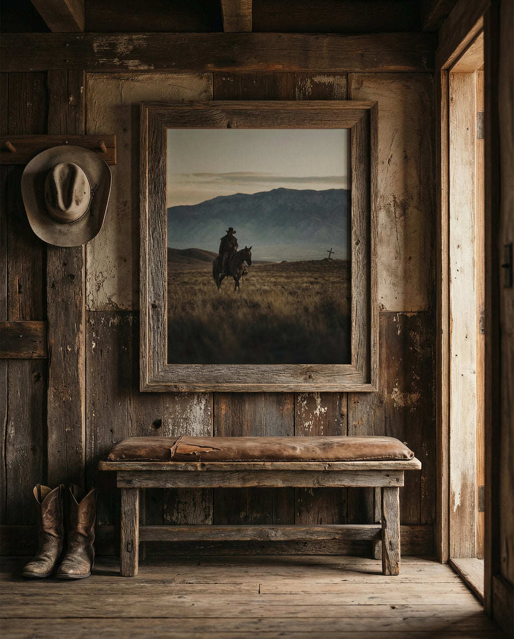 COWBOY AND THE CROSS PRINT